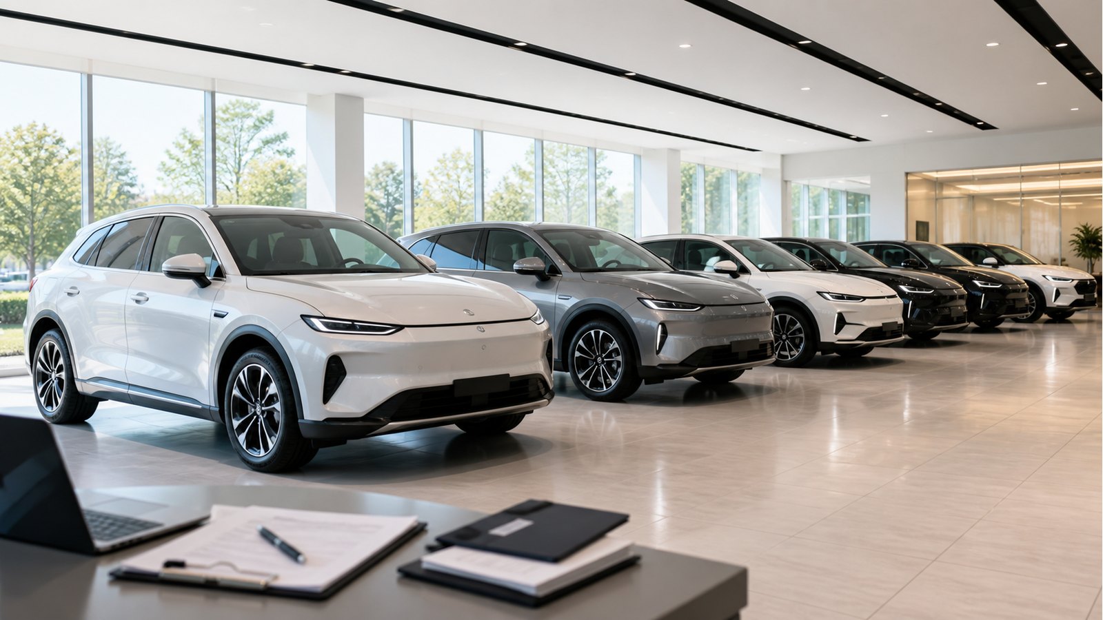Multi-brand vehicle showroom and export inspection